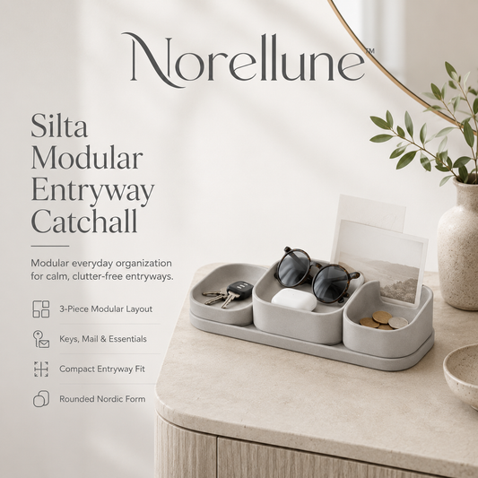 Norellune™ Silta Modular Entryway Catchall – Stackable Key, Mail, Wallet and Sunglasses Organizer